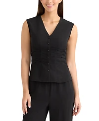 Ellen Tracy Women's Sleeveless Gathered Top