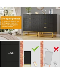 gaomon 4 Drawer Dresser with Wide Storage, Wood Chest Organizer Metal Legs, Modern Dressers & Chests of Drawers