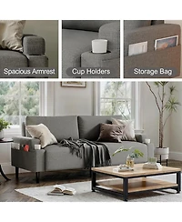 gaomon 80.7" Loveseat Sofa, Fabric Modern Sleeper Sofa Couch for Living Room, Cama, Solid Wood Frame, Easy to Install