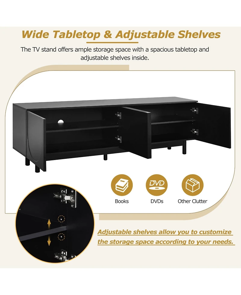 Sumyeg Storage Cabinet With Adjustable Shelves Tv Stand