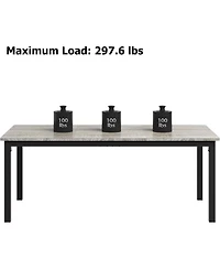 gaomon Industrial Dining Table for 6-8 – Spacious Rectangular Wood Top, Metal Legs, Rounded Corners