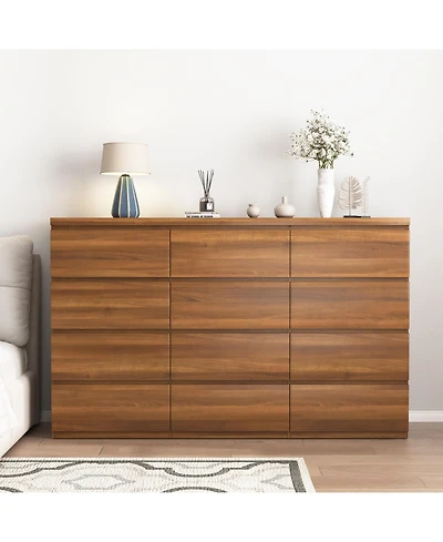 flynama 6 Drawer Dresser with Soft Close Drawers Wood for Bedroom Living Room