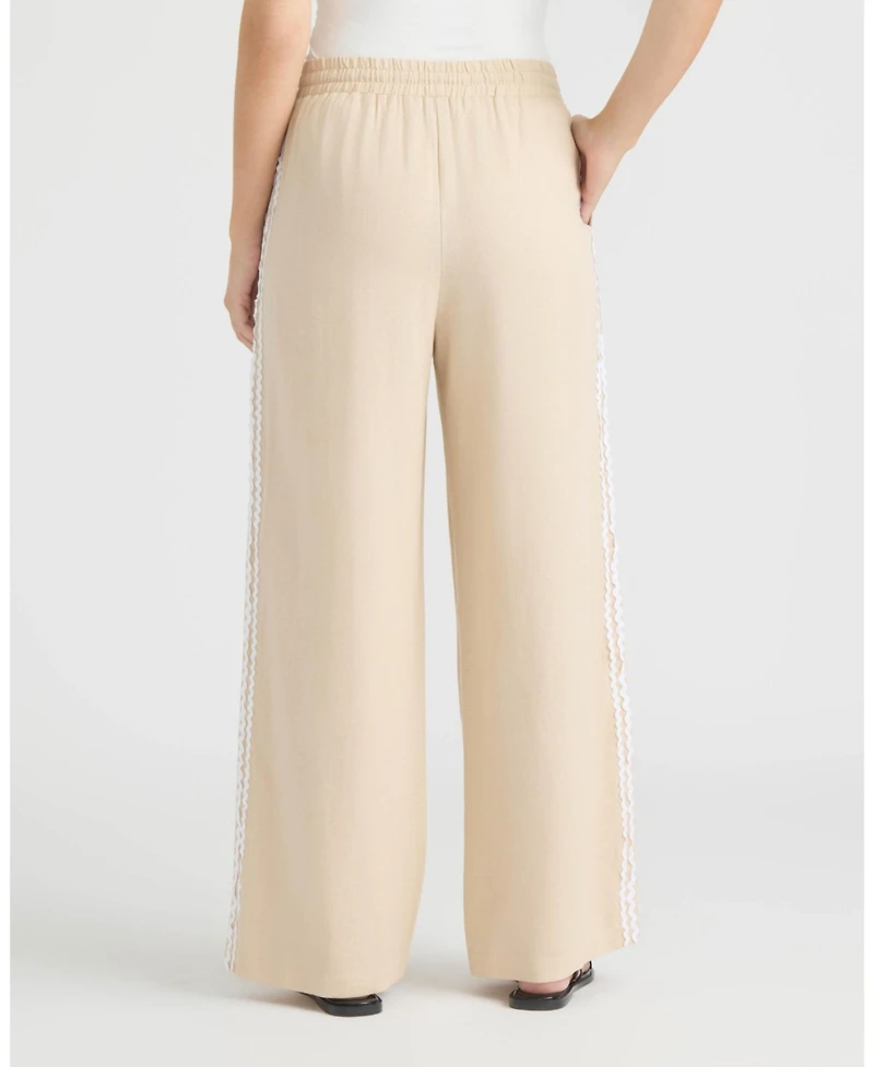 Ellen Tracy Women's Wide Leg Pant with Ric Rac Detail
