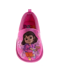 Nickelodeon Toddler Dora the Explorer Slippers Plush, Warm, and Soft House Shoes