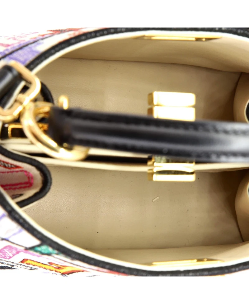 Pre-Owned Fendi Petite Peekaboo ISeeU Bag Embroidered Zucca Canvas