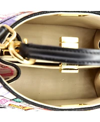 Pre-Owned Fendi Petite Peekaboo ISeeU Bag Embroidered Zucca Canvas