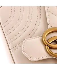 Pre-Owned Gucci Mini Gg Marmont Top Handle Flap Bag Matelasse Leather