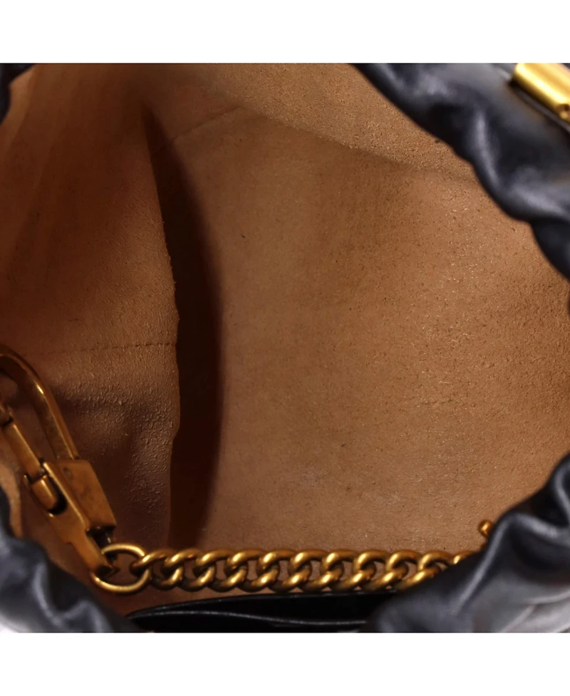 Pre-Owned Gucci Mini Gg Marmont Bucket Bag Matelasse Leather