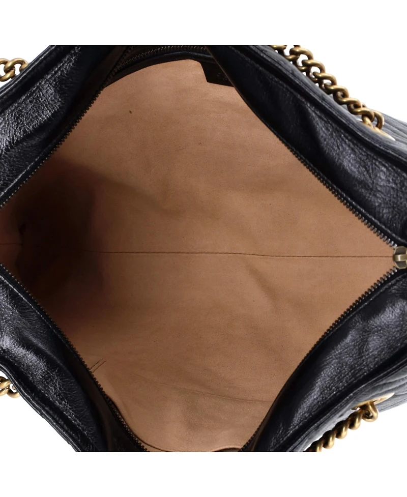 Pre-Owned Gucci Medium Gg Marmont Zip Tote Matelasse Leather