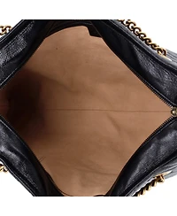 Pre-Owned Gucci Medium Gg Marmont Zip Tote Matelasse Leather