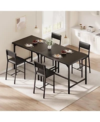 gaomon 3-Piece Counter Height Dining Table Set with 2 Upholstered Bar Stools