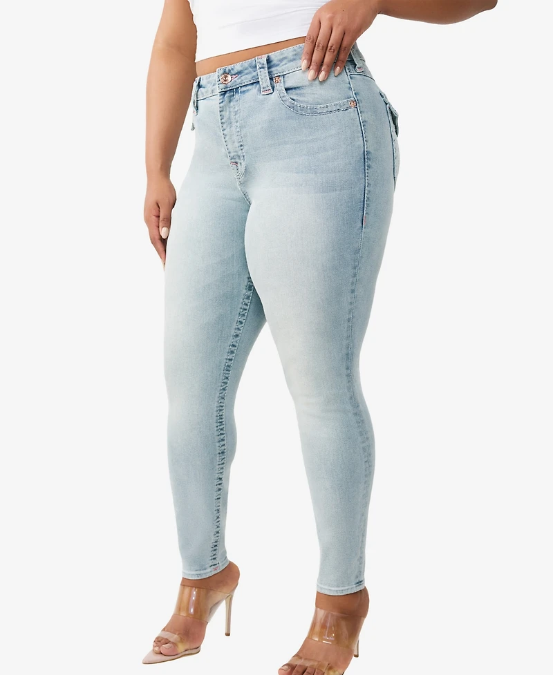 True Religion Plus Mid-Rise Skinny Big T-Flap Jeans