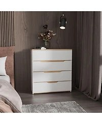 flynama Lynbrook 4 Drawer Dresser and Manufactured Wood Construction for Bedroom Storage