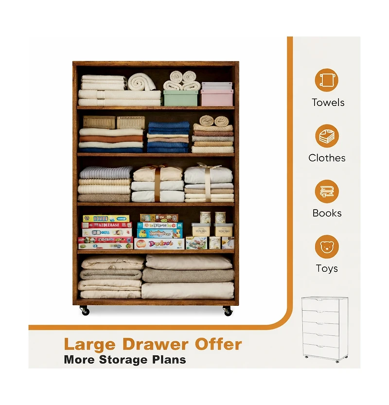 flynama Modern 4 Drawer Dresser Particleboard Cabinet Waterproof for Bedroom Entryway Bathroom