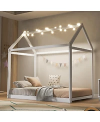 flynama Wooden House Bed Pine Wood Mdf Low Height Safe For Kids