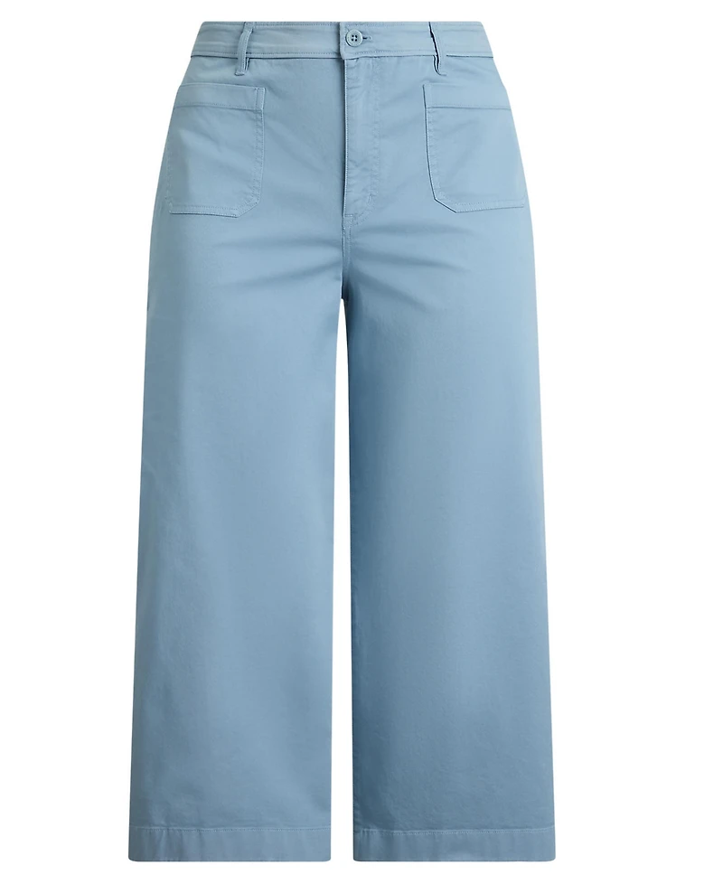 Lauren Ralph Plus Stretch Chino Wide-Leg Cropped Pant