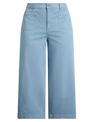 Lauren Ralph Plus Stretch Chino Wide-Leg Cropped Pant