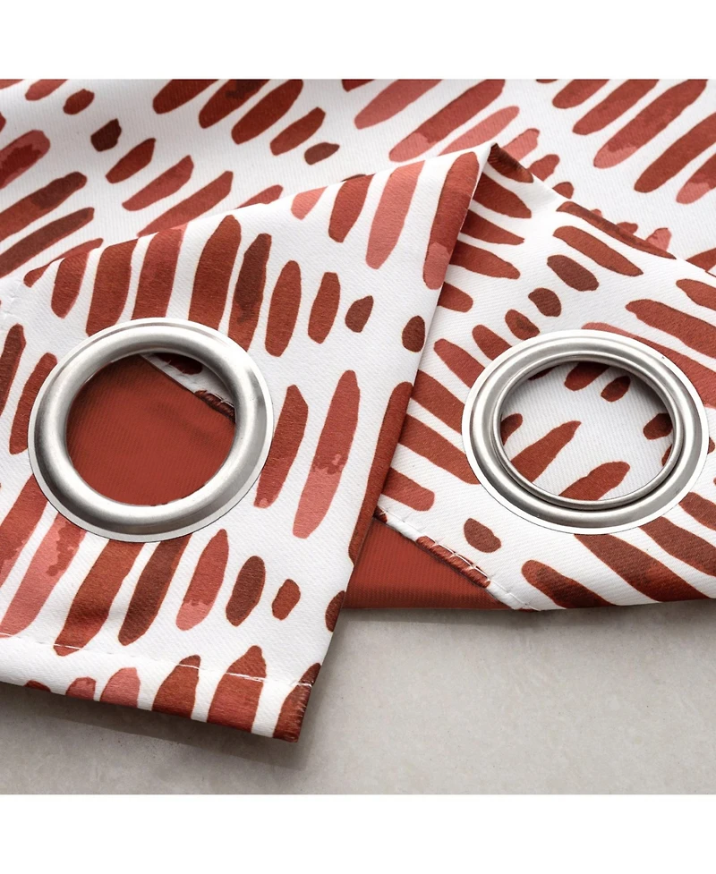 Olivia Gray 100% Polyester 190 Gsm Justice Reversible Blackout Grommet Curtain Panel 54" x 84" Spice