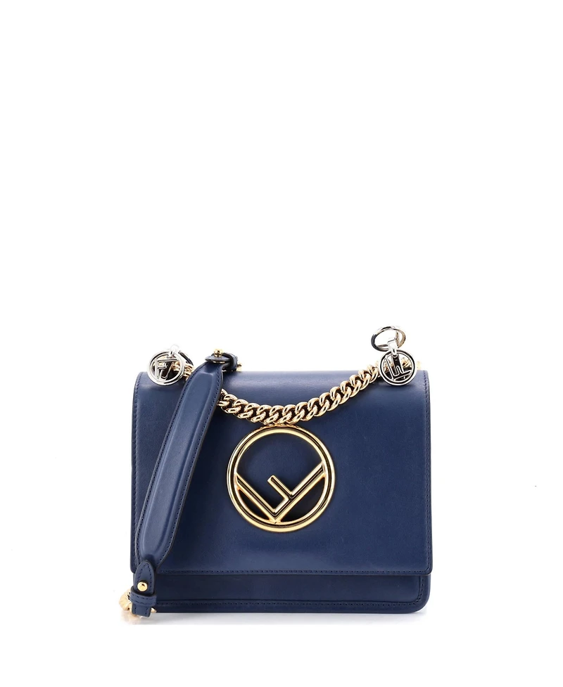 Pre-Owned Fendi Small Kan I F Shoulder Bag Leather
