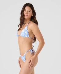 Roxy Women's Printed Reversible Tiki Tri Halter Bikini Top