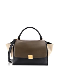 Pre-Owned Celine Medium Trapeze Bag Leather with Canvas