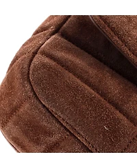 Pre-Owned Celine Small Logo Chain Flap Bag Quilted Suede