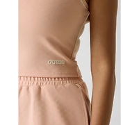 Guess Women's Round Neck Sleeveless Crop Top