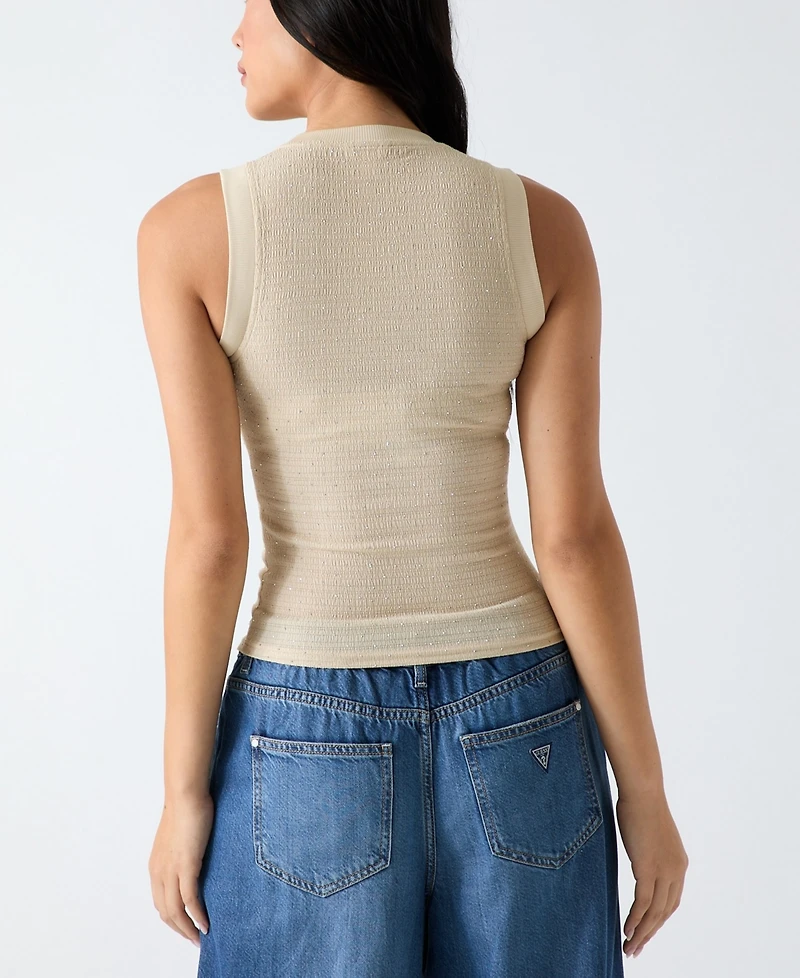 Guess Women's Sleeveless Crew Neck Top