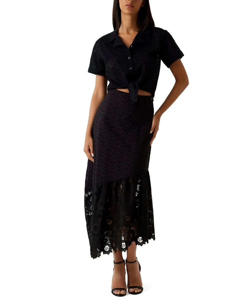 Guess Women's Short-Sleeve Collared Shirt