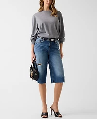 Guess Women's Mid-Rise Baggy Bermuda Shorts