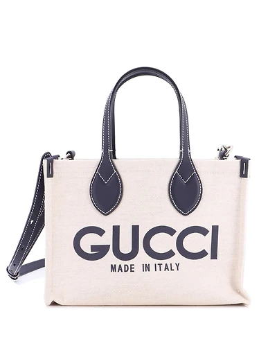 Pre-Owned Gucci Small Logo Shopper Tote Printed Canvas