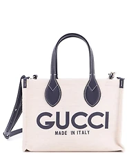 Pre-Owned Gucci Small Logo Shopper Tote Printed Canvas