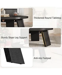 gaomon 335" Round Coffee Table, Modern Circle Center Table with Inclined Legs, Accent Cocktail Tables for Living Room, Bedroom, Easy Assembly