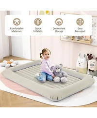Sugift Inflatable Toddler Travel Bed with Built In Electric Pump