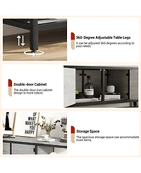 gaomon Tv Stand for Tv Up to 75 Inches, Tv Console with 2 Closed Storage Spaces and Open Shelves