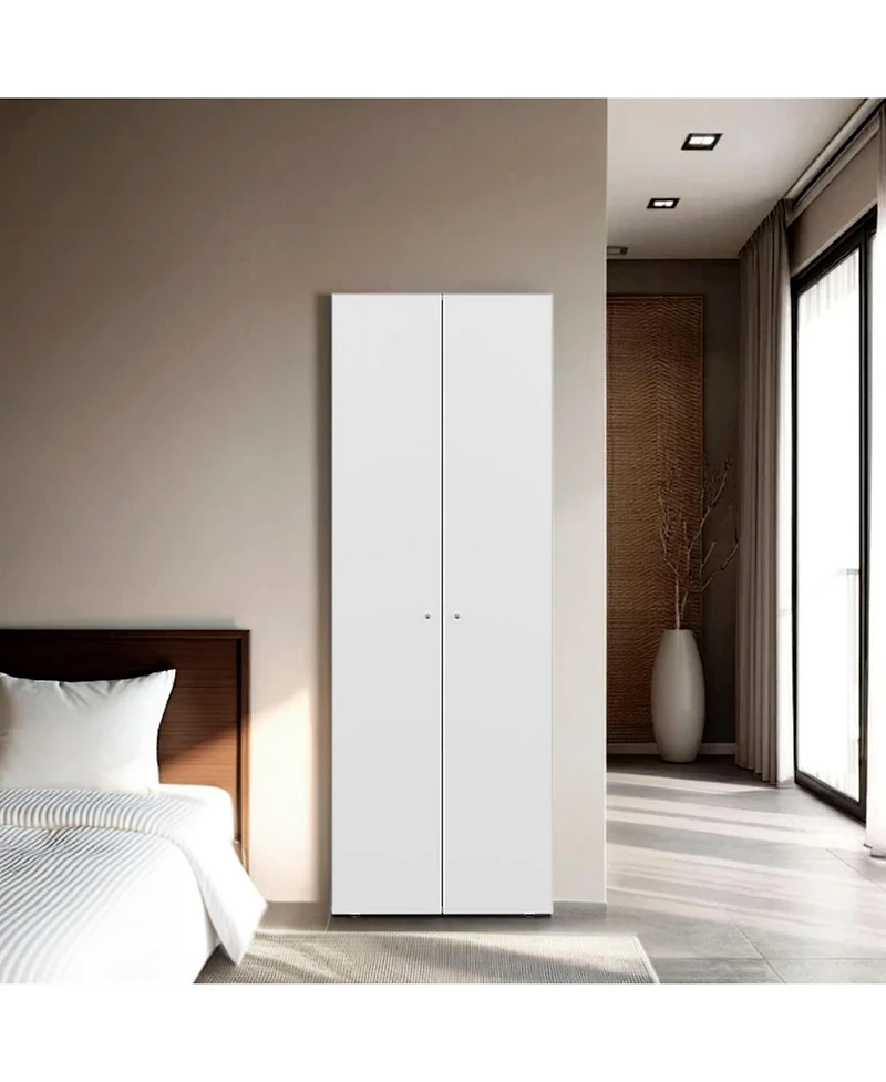Flynama Armoire 66.9 Inch High 2 Doors 4 Shelves Bedroom Storage Cabinet with Spacious Shelving