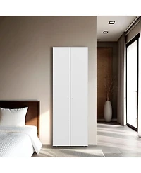 Flynama Armoire 66.9 Inch High 2 Doors 4 Shelves Bedroom Storage Cabinet with Spacious Shelving