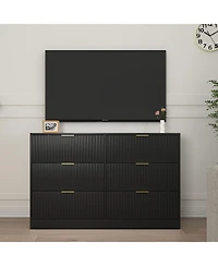 flynama 5 Drawer Elegant Dresser Organizer Cabinet for Nursery Home Furniture With Spacious Drawers Easy Assembly Durable