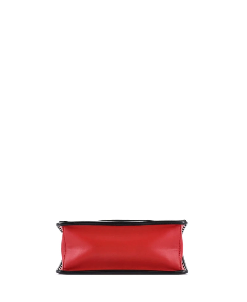 Pre-Owned Fendi Medium Kan I F Shoulder Bag Leather with Zucca Embossed Detail