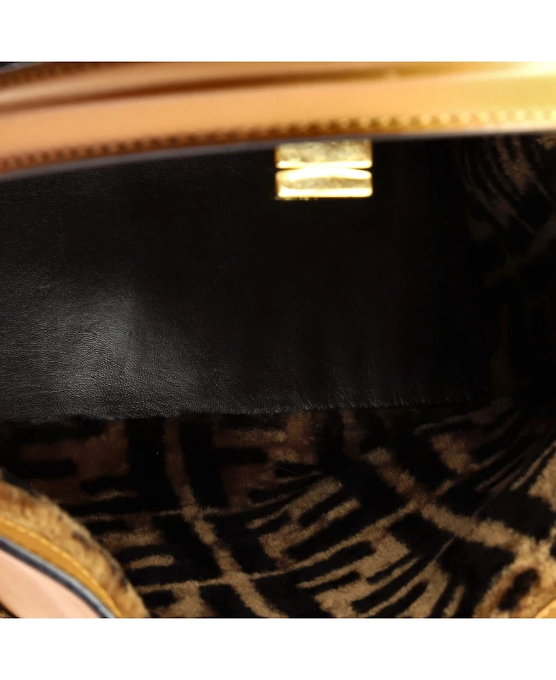 Pre-Owned Fendi Medium Peekaboo X-Lite Bag Leather with Shearling Interior