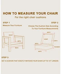 Aoodor Outdoor Patio Chair Cushions Set, Sunbrella Fabric Weather-Resistant Outdoor Cushion with Individual Pocket Springs, Set of 2