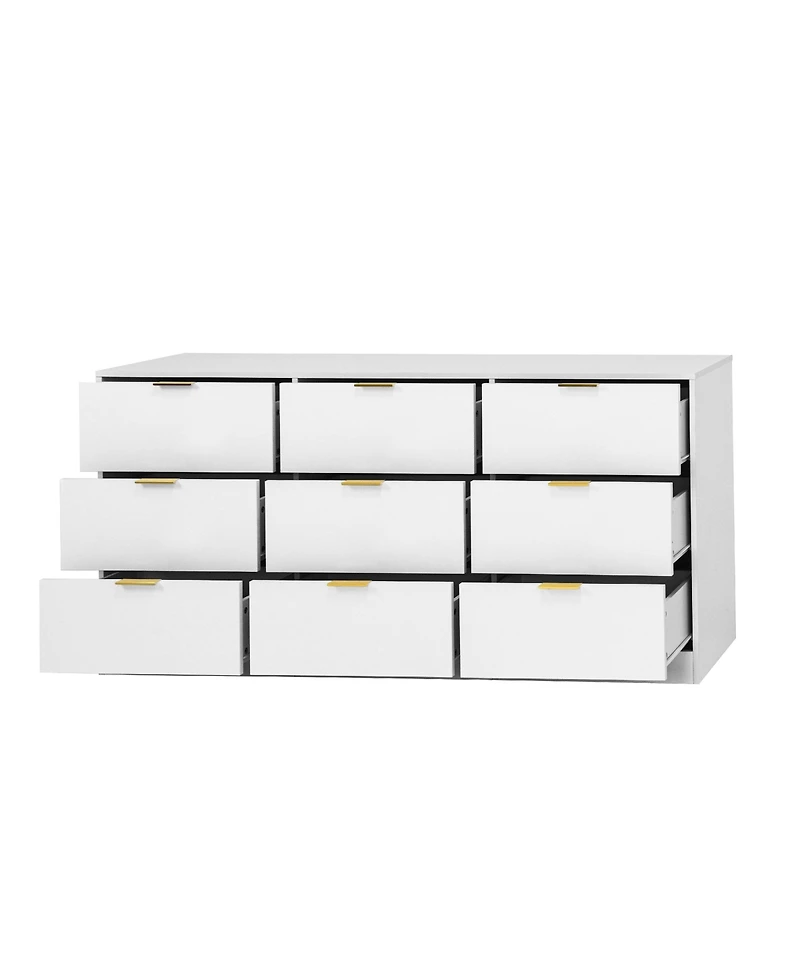 flynama 7 Drawer Dresser with Mirror Wood for Bedroom Vanity Storage Organizer