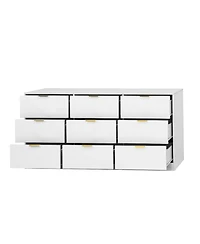 flynama 7 Drawer Dresser with Mirror Wood for Bedroom Vanity Storage Organizer