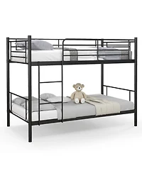 Sugift Metal Bunk Bed with Ladder and Full Length Safety Guardrails