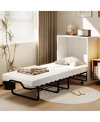 Sugift Cot Size Murphy Bed Folding Design with Lockable Wheels