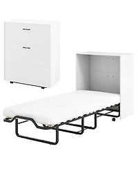 Sugift Cot Size Murphy Bed Folding Design with Lockable Wheels