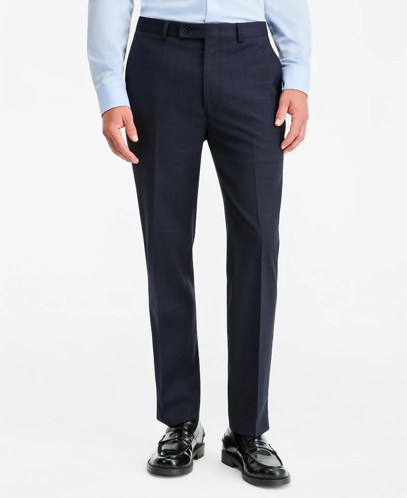 Calvin Klein Men's Slim-Fit Wool-Blend Plaid Suit Pants