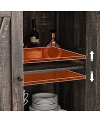 gaomon Farmhouse Sideboard Buffet Cabinet with Adjustable Shelves and Barn Doors Rustic Modern Coffee Bar and Kitchen Organizer Brown