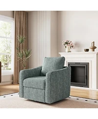 gaomon Accent Chair for Living Room, 360° Swivel, Modern Linen Armchair, Comfy Upholstered Seat, Single Sofa