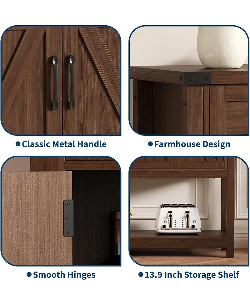 gaomon Console Table Buffet Sideboard Sofa Table,with Storage Drawers Cabinets and Bottom Shelf